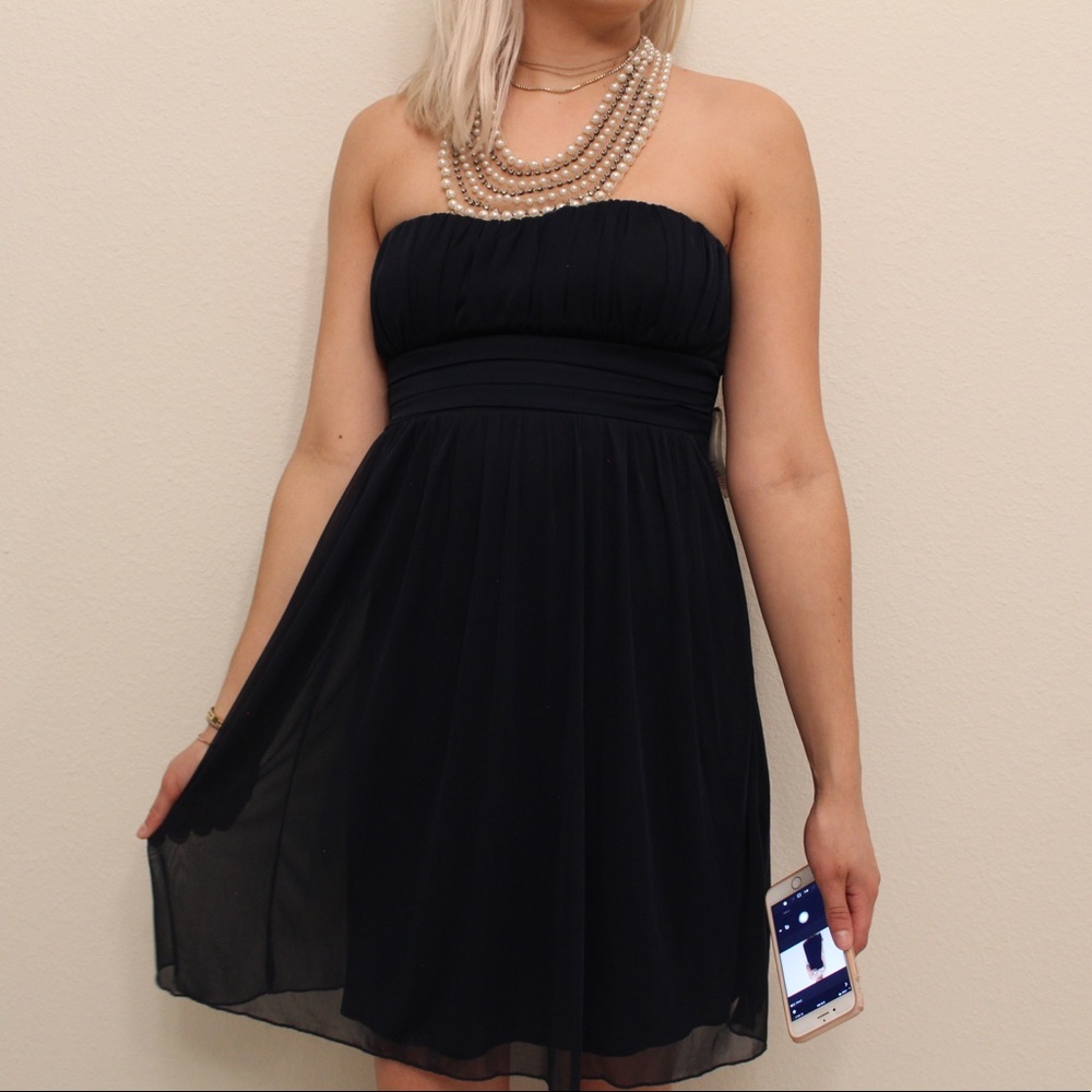 NWT Navy Dress with Pearl Neckline
